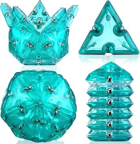 Esfera magnética para la ansiedad, 20 piezas de bloques de construcción magnéticos triangulares para niños y niñas pequeños