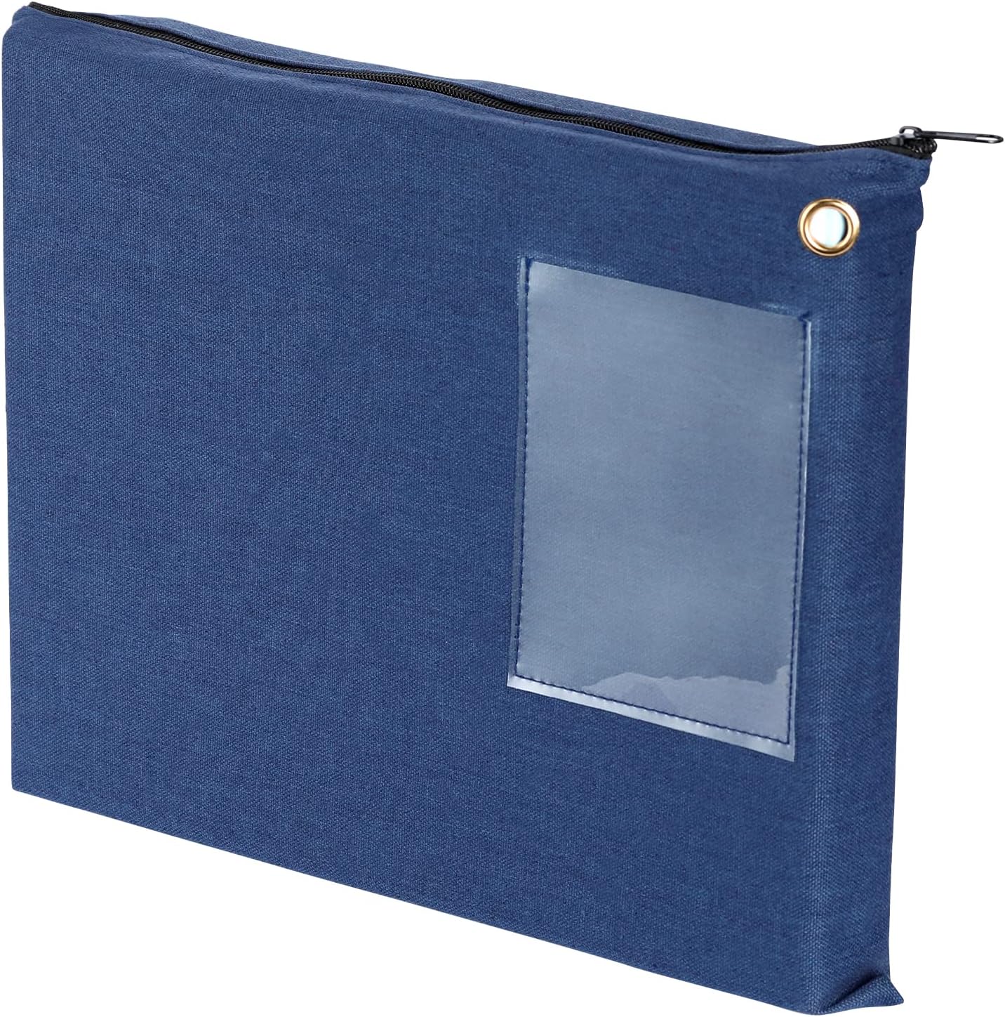 DOSTATNI 14ร11Inch Large Bank Bag with Zipper Blue Bank Deposit Bag with Grommet Interoffice Mailer Canvas Transit Sack for Documents Money Passport (blue)