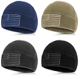 4 Pcs Fleece American Flag Watch Cap Tactical Winter Warm Beanie Flag Military Army Beanie Hat Soft Fleece Hat Outdoor Hiking