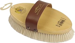 Large Pure White Goat Hair Body Brush - Densely filled and trimmed at 25mm