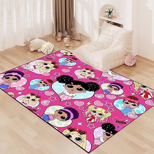 Miniatura 2 de FEOFKJD Alfombras para dormitorio, lindas alfombras afroamericanas negras para sala de estar, tapete rosa para sofá, decoración de habitación de