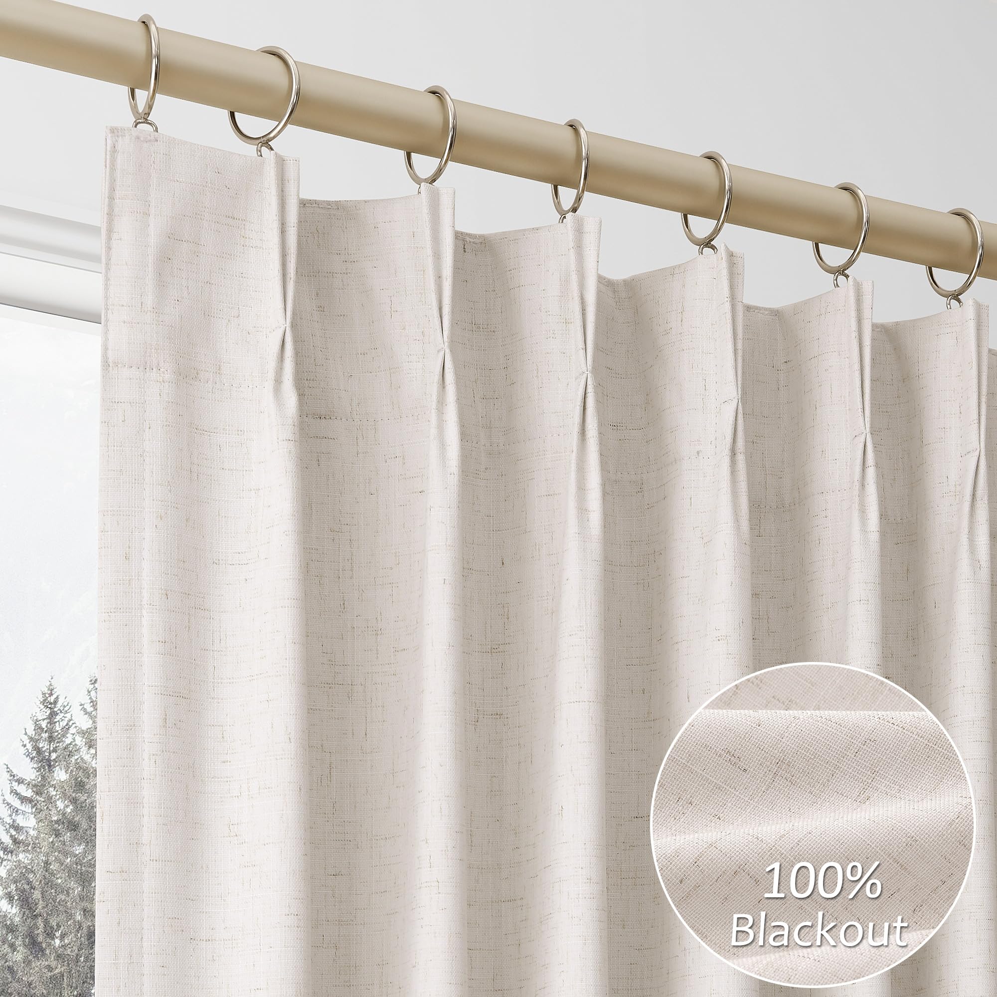 Blue Blackout Curtains Pinch Pleated Blackout Curtain Panels With Full Blackout  Liner Linen Curtains Amazon, image size:2000x2000