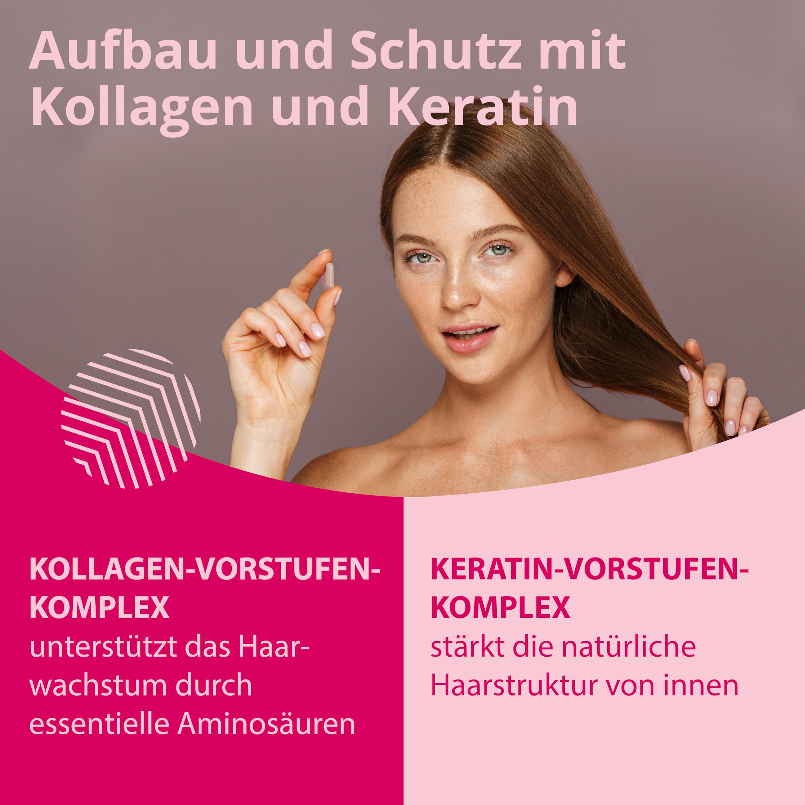 WHOLESOME HAIR für Frauen – entfessele dein natürliche Haarwachstum mit Biotin, Kupfer, Eisen, Zink, Vitamin C, Folsäure, Jod, Selen - 90 vegane Kapseln