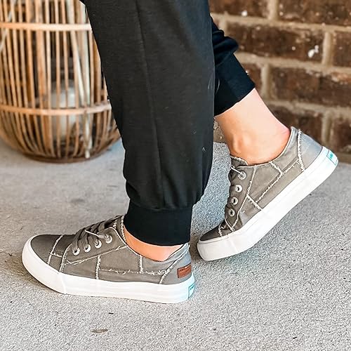 Vista 2 de JENN ARDOR - Zapatos de lona sin cordones para mujer, zapatillas bajas de moda, zapatillas cómodas para caminar