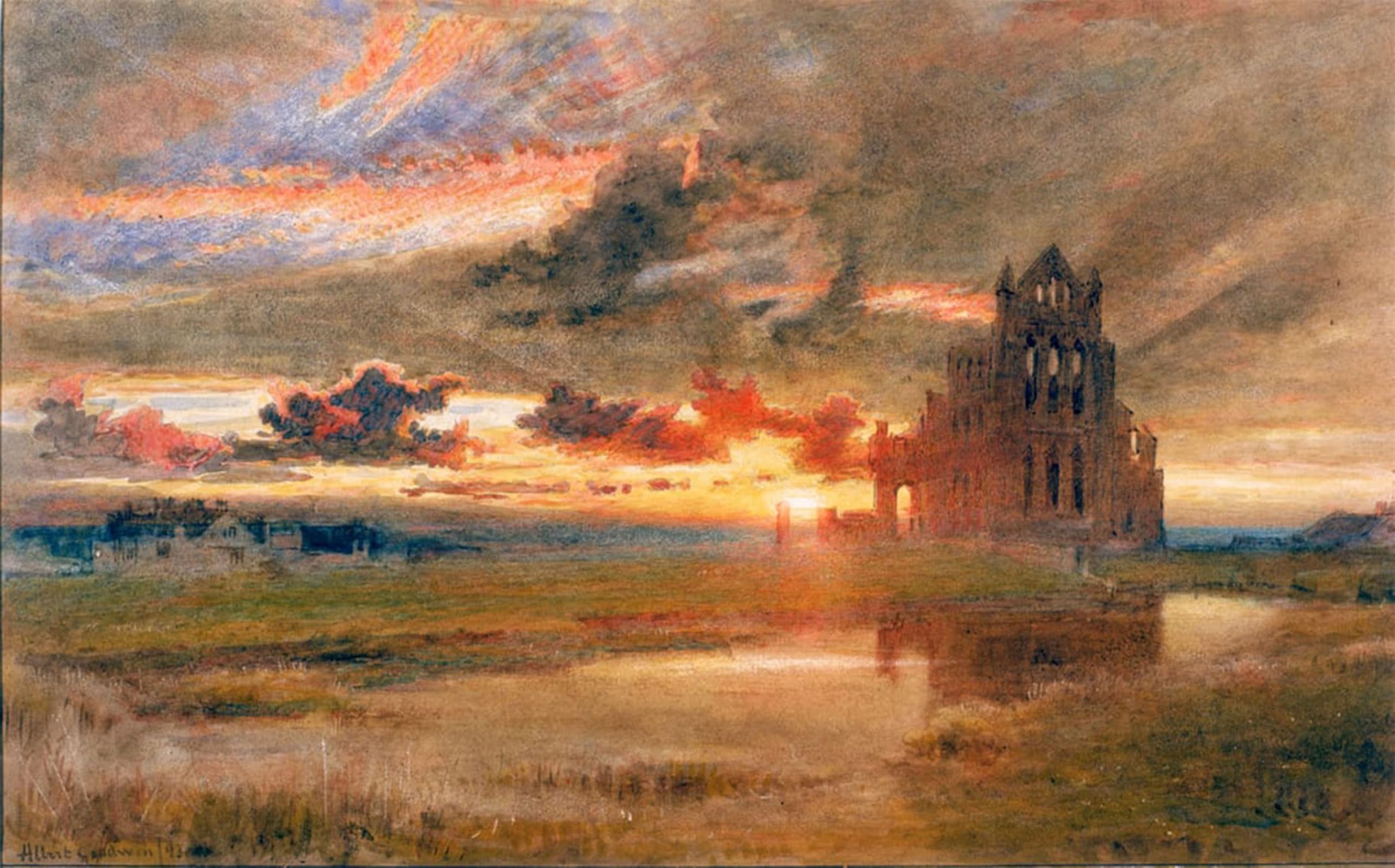 ARTXLXXBN Famous Painting Canvas Artwork Graffiti Print Whit by Albert Goodwin Portrait Canvas Image for Home Decor 60x90cm