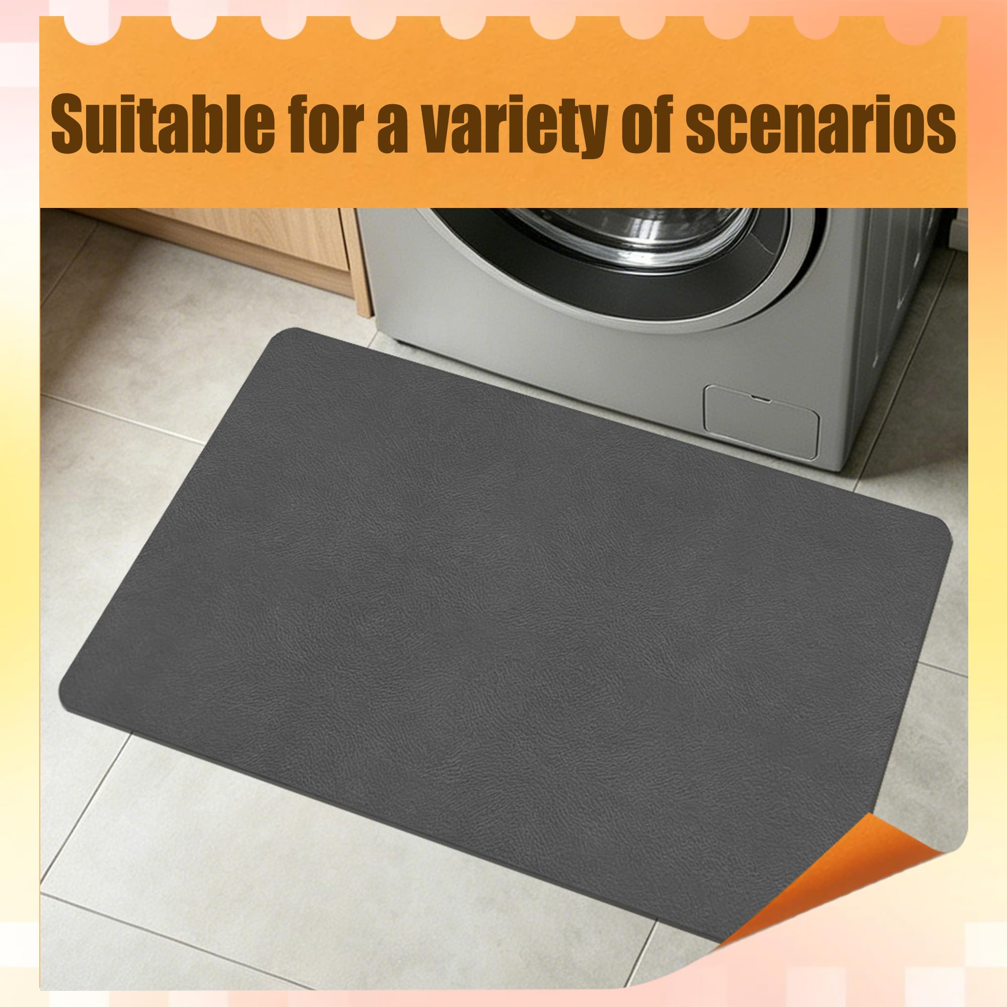 Tappeto Diatomite Bagno Antiscivolo 50 x 140 cm Assorbente Tappetino Antiscivolo Doccia Antimuffa per Doccia, Cucina, Ingresso, Grigio Scuro