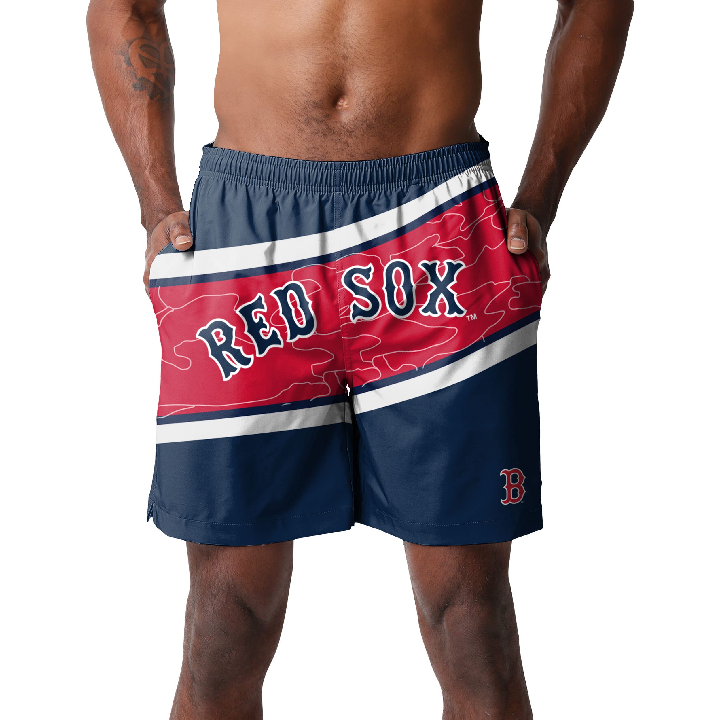 MLB Men's Big Wordmark Logo Swim Trunks Shorts