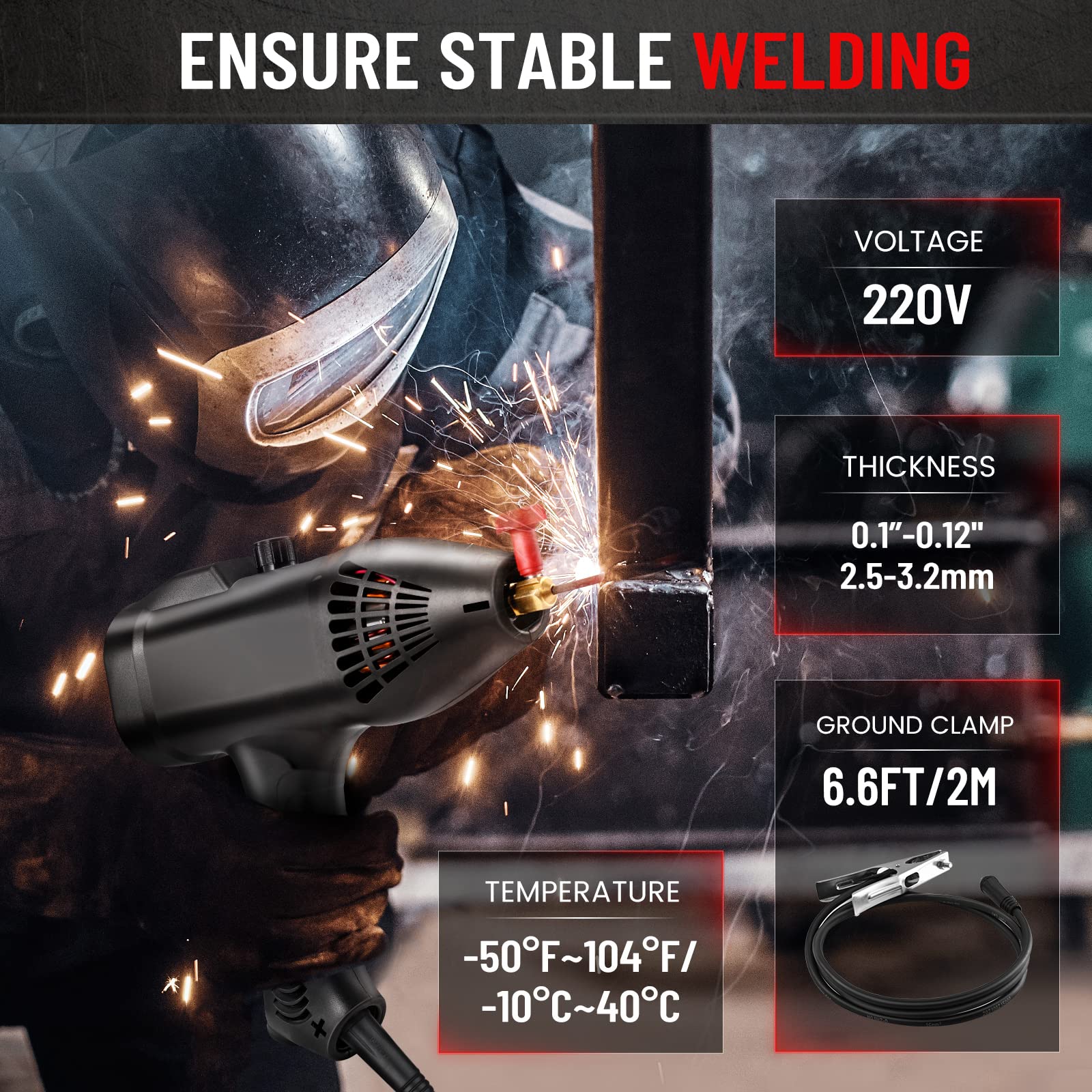 Saldatrice Inverter IGBT 225A Portatile - Per Acciaio, Alluminio E Inox Con Accessori