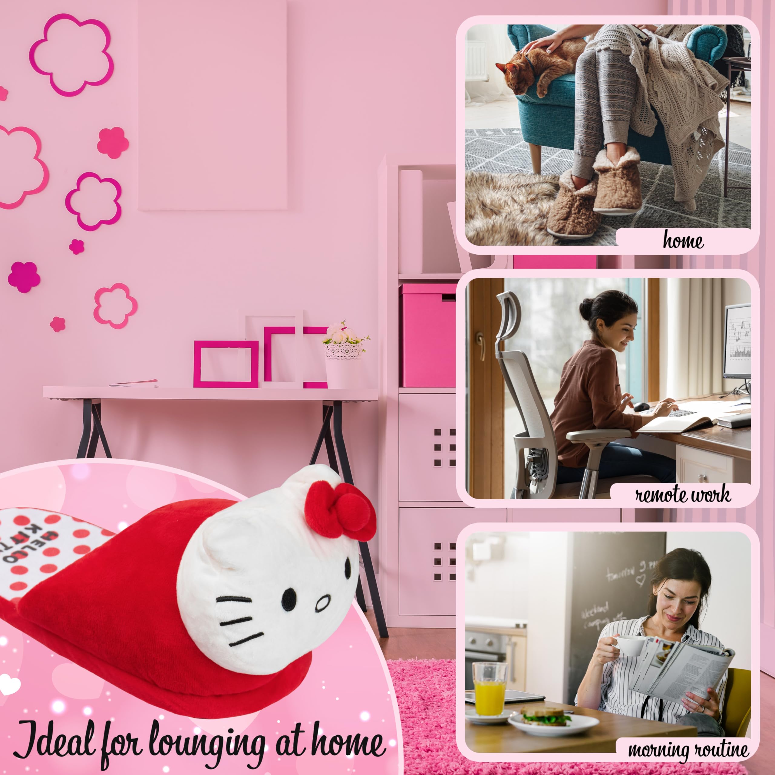 Hello Kitty 3D Pantofole Donna, Suola Antiscivolo Ciabatte Casa - Regalo Donna