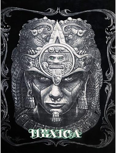 DGA Day of The Dead Aztec Eagle Warrior Sun Calendar Extra grueso suave Queen Size Manta - Mexica