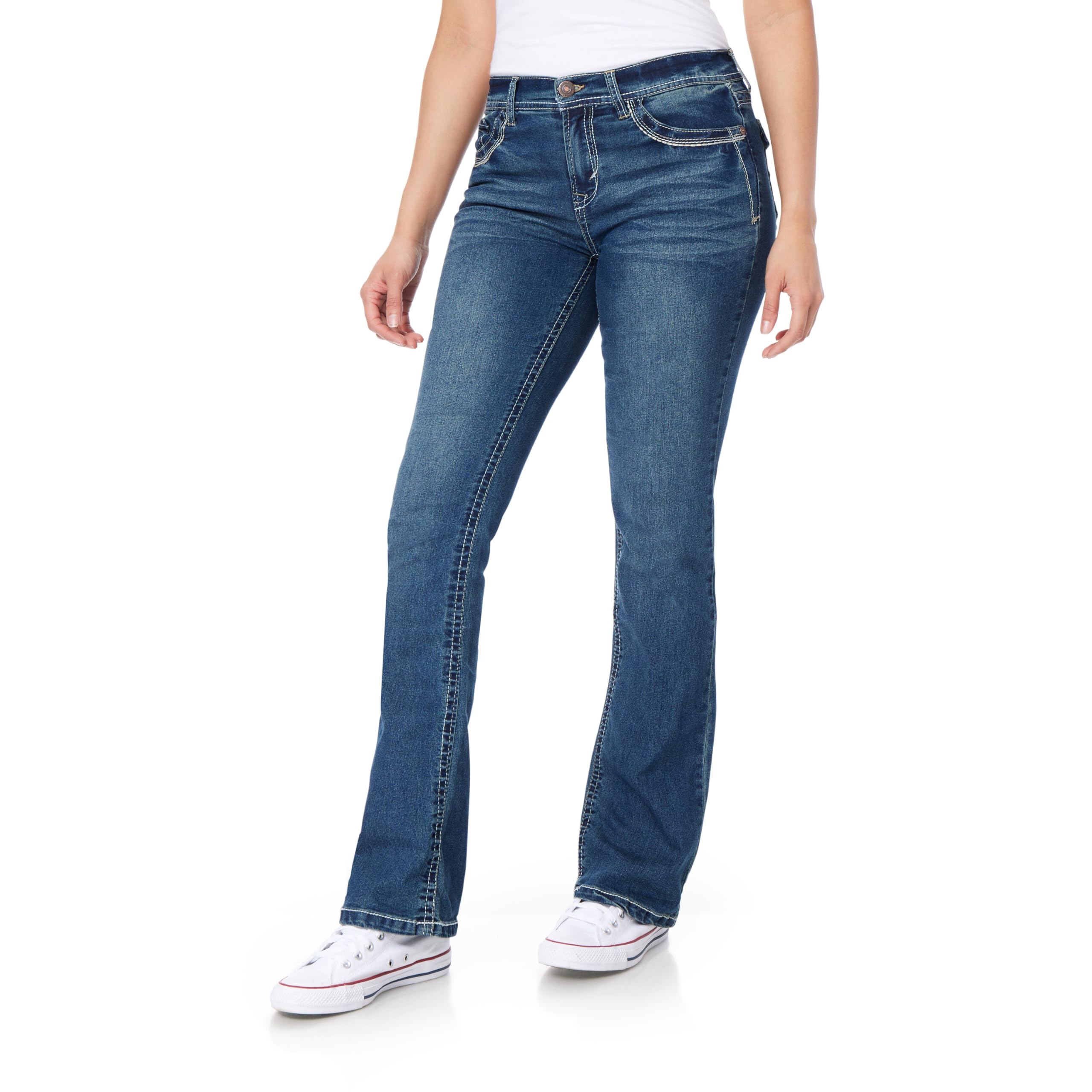 WallFlower Damen Instastretch Legendary Classic Fit Bootcut Jeans, Katy, 39 DE Kurze Hose