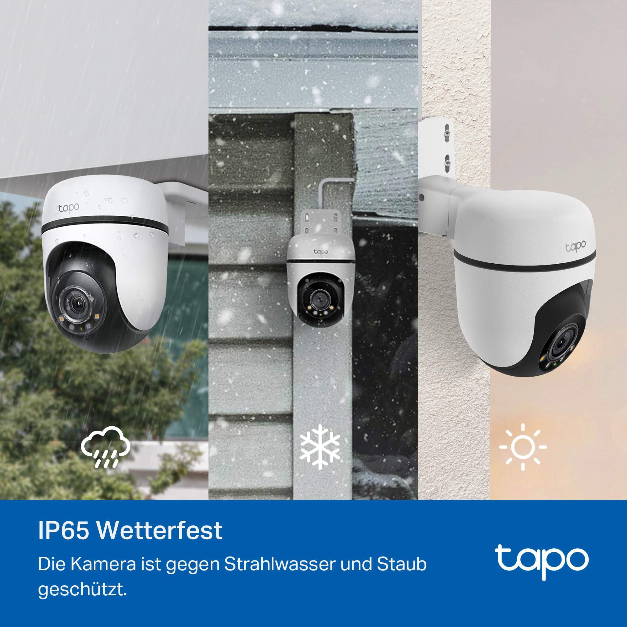 Tapo C51A 2K WLAN Überwachungskamera Außen, 360° Schwenk-/Neige, Vollfarbige Nachtsicht, Personenerkennung, Bewegungsverfolgung, Zwei-Wege-Audio, microSD-Karte bis zu 512 GB