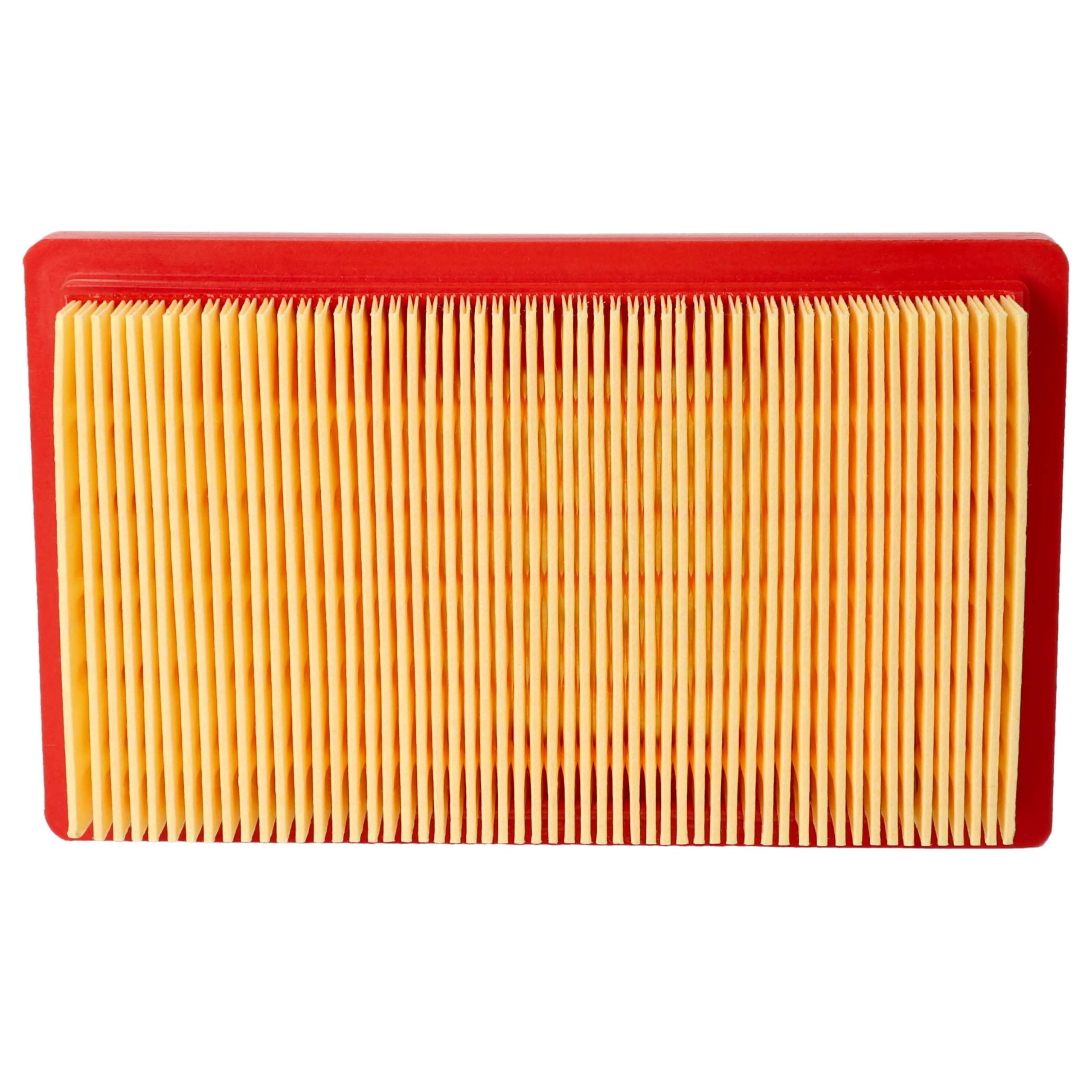 vhbw Zestaw filtrów (1x filtr wstępny, 1x filtr powietrza) kompatybilny z kosiarką Viking HB 560, HB 585, LB 540 - 14,5 x 8,5 x 2,8 cm czarny/pomarańczowy
