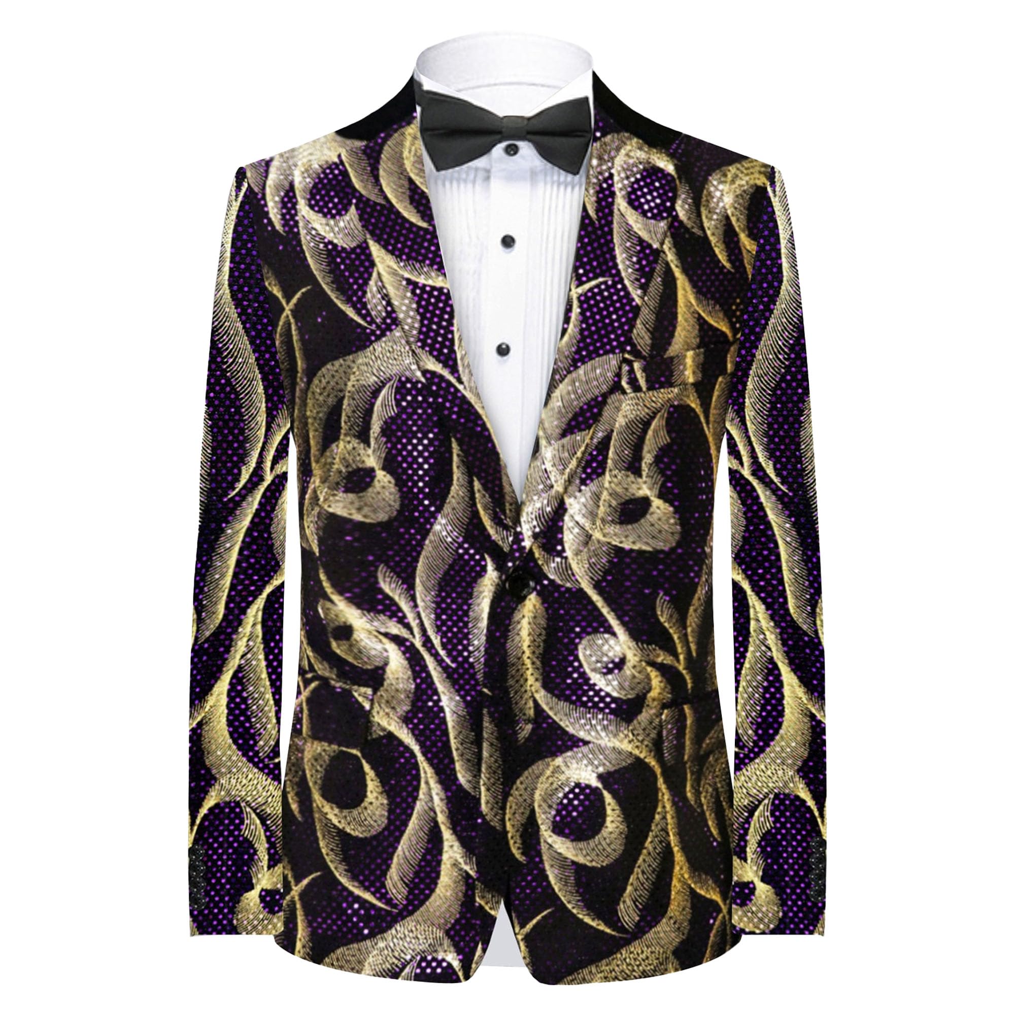 Veste de costume homme violette L smoking style disco décontracté - 8