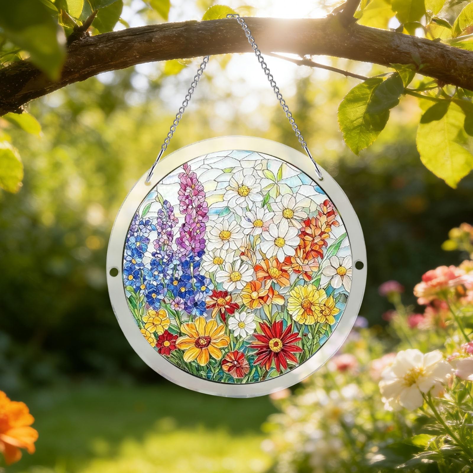 Acrylic Jigsaw Puzzle Suncatcher,Acrylic Puzzle Suncatcher,for Doors Garden and Window Hanging&Birthday Mom Women Adults Gift-19 CM,A — view 6