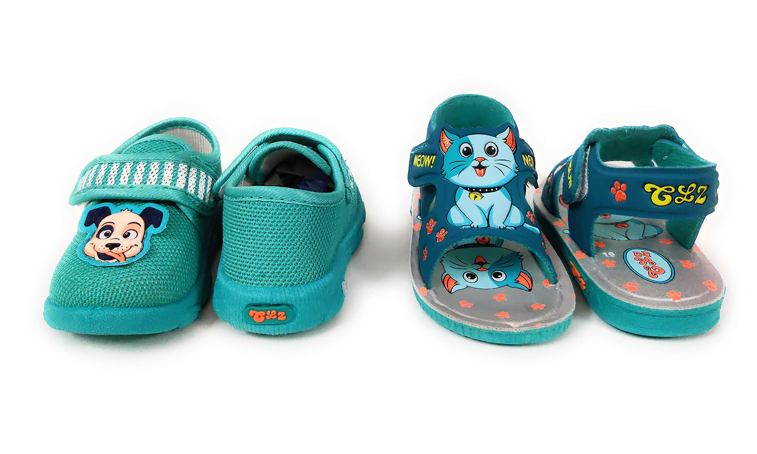 Coolz Kids Chu-Chu Sound Musical First Walking Shoes and Sandals Baby Boys and Baby Girls for 9-21 Months (Combo-Pack of 2 Pairs) (Sea Green, 15_months) 3