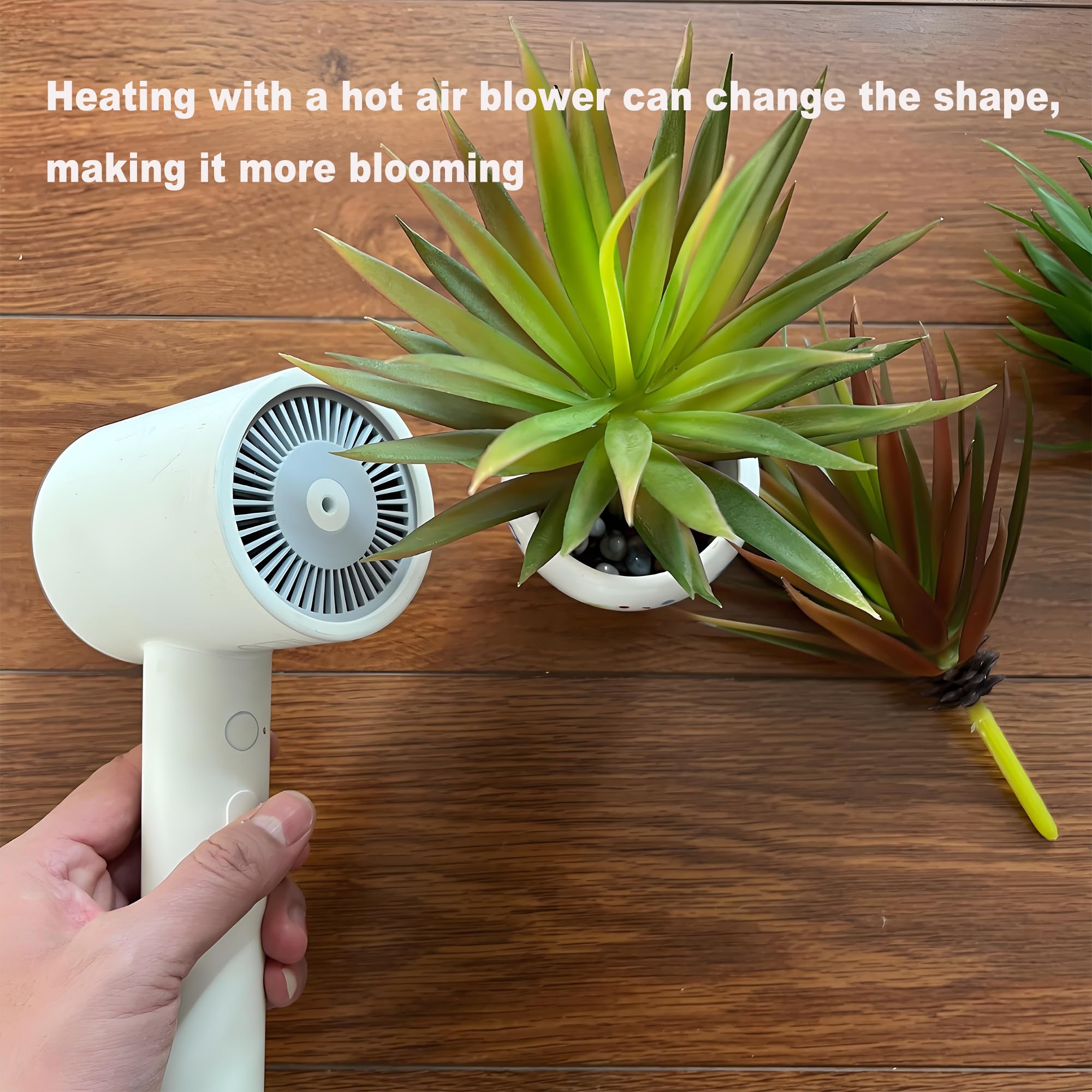 EBUYOM 2 PCS Artificial Succulents Plants Real Touch Lifelike Succulants Plants Faux Greenery Plants Garden DIY Home Office Decoration Ornament (Agave - View #5