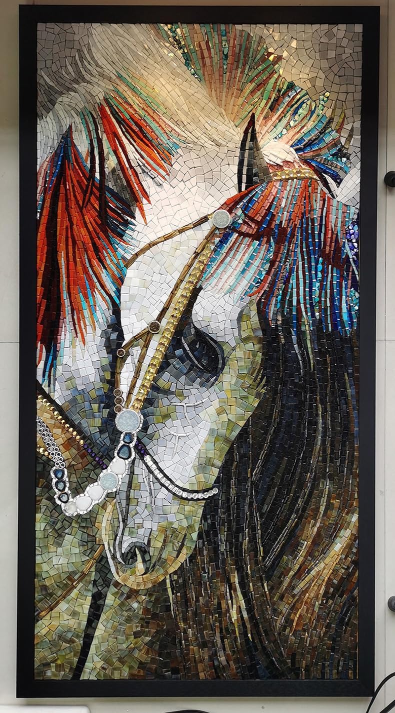 1.1 LB Ice Jade Mosaic Tiles, 0.59“ Square Glass Mosaic Pieces for Art Crafts,250PCS Easy Cut Painting Mosaic Puzzle Material Cut Handmade (Iridescent Gold)