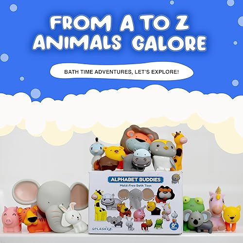 Miniatura 9 de SplashEZ Juguetes de baño sin moho para bebés y niños pequeños, animales sin agujeros, juguetes de baño para niños, regalo para niños pequeños,