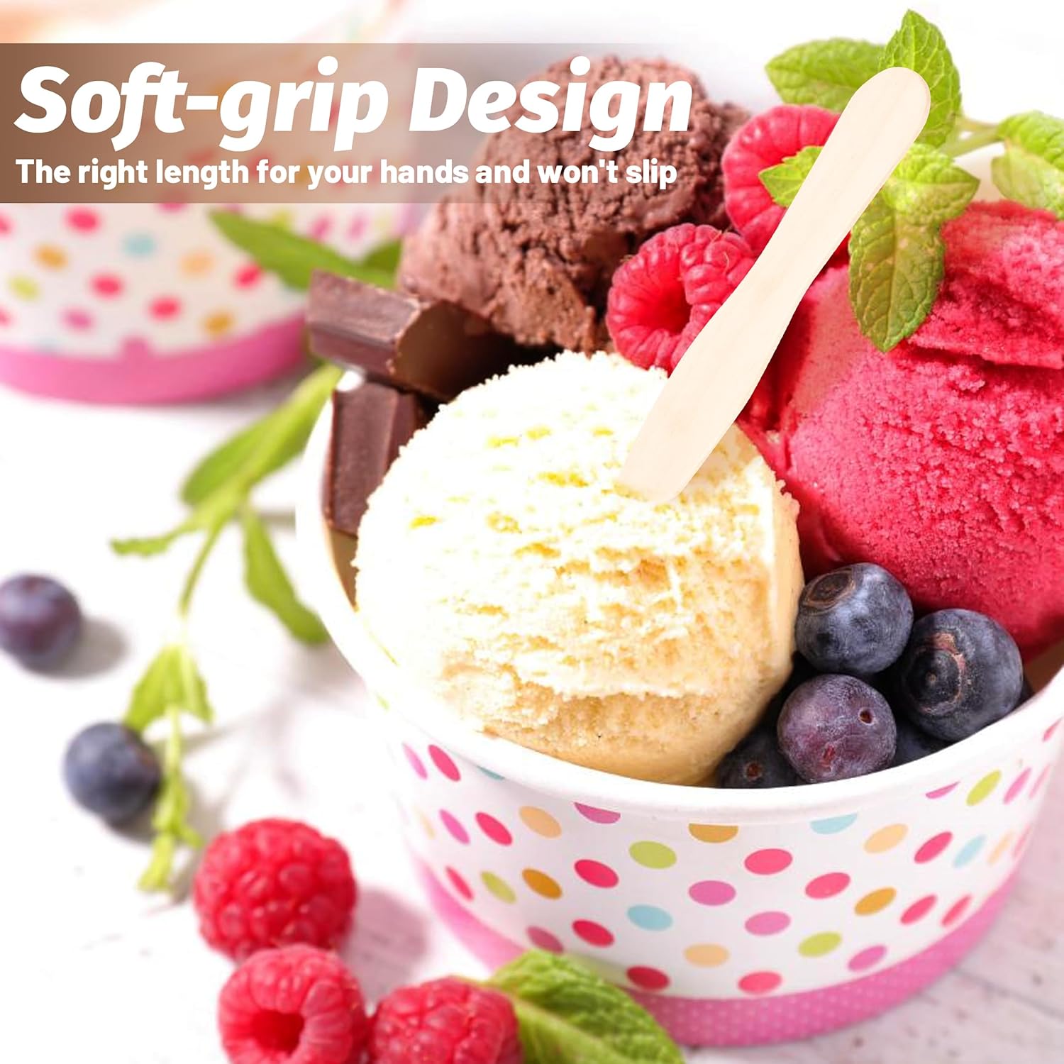 Wooden Ice Cre Spoons 3 Inch, Mini Disposable Wooden Spoons,
