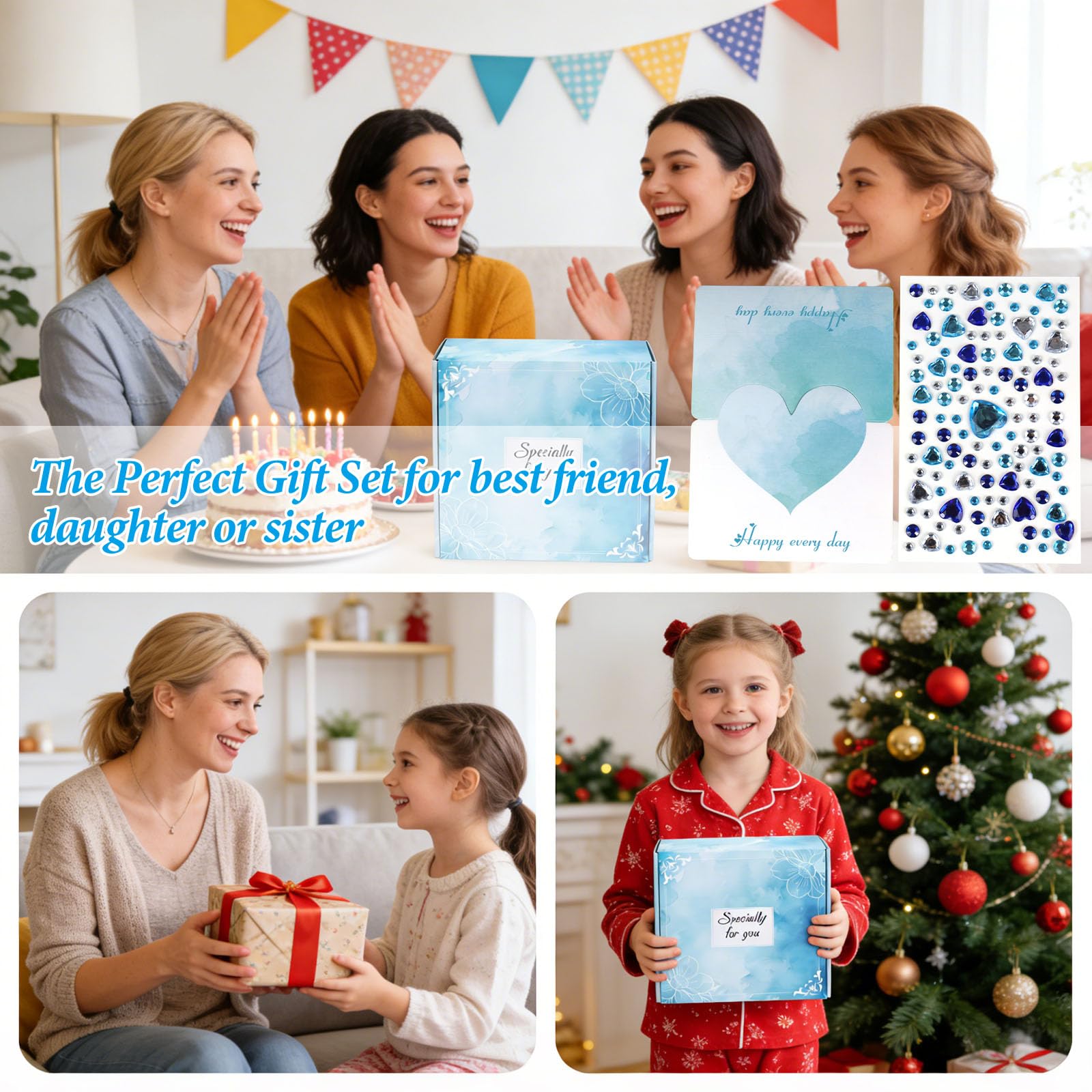 Regalo per Ragazza di 9, 10, 11, 12, 13, 14, 15 Anni, Set Regalo di Compleanno o Natale per la Migliore Amica o Donna, Include tazza con coperchio, pennelli, beauty case, collana