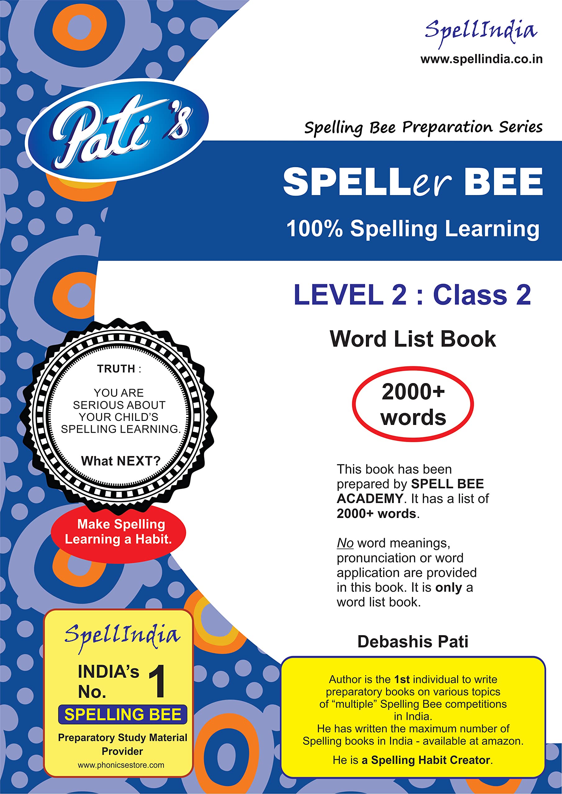Buy SPELLer BEE : Spelling WORD LIST Book for CLASS 2 - Level 2 ... a SPELL  INDIA initiative ... for pre purchase queries whatsapp +91 9820354672 Book  Online at Low Prices