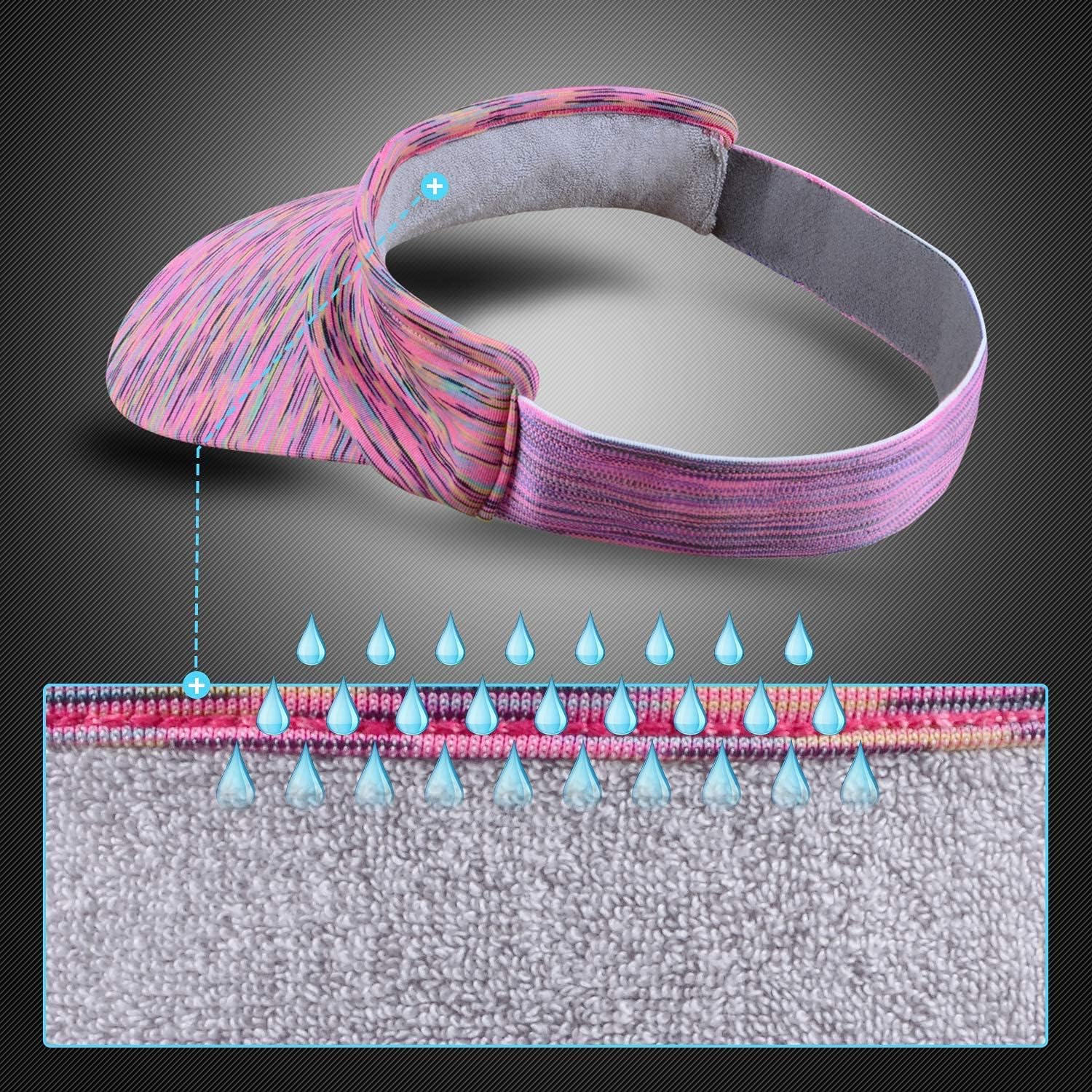 Arcweg Visiera Donna Capello Visiera Estivo Uomo Run cap Ciclismo Traspirante Morbido Elastico Visiera Sport Tennis Golf Marathon Outdoor Protezione UV UPF 50+