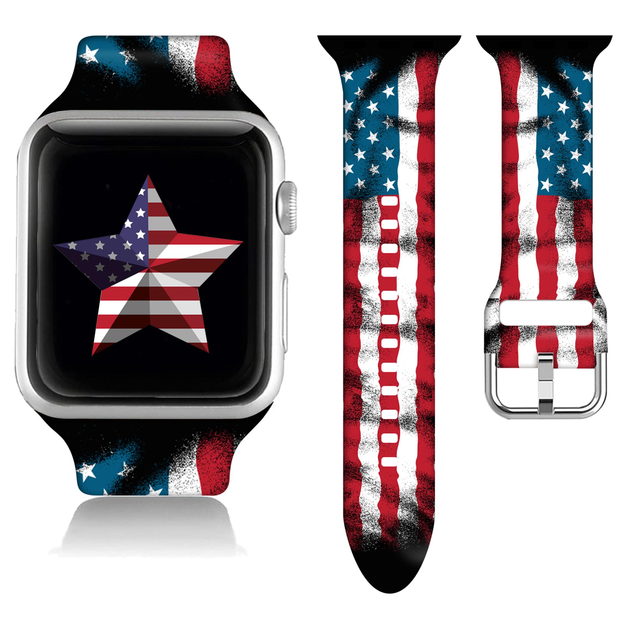 Compatible with Watch Bands for Women Men 38/40/41/42/44/45/46/49mm, Silicone Sport Replacement Wristband Strap for IWatch Series 11 10 9 Ultra 8 7 6 5 4 3 2 1 SE.