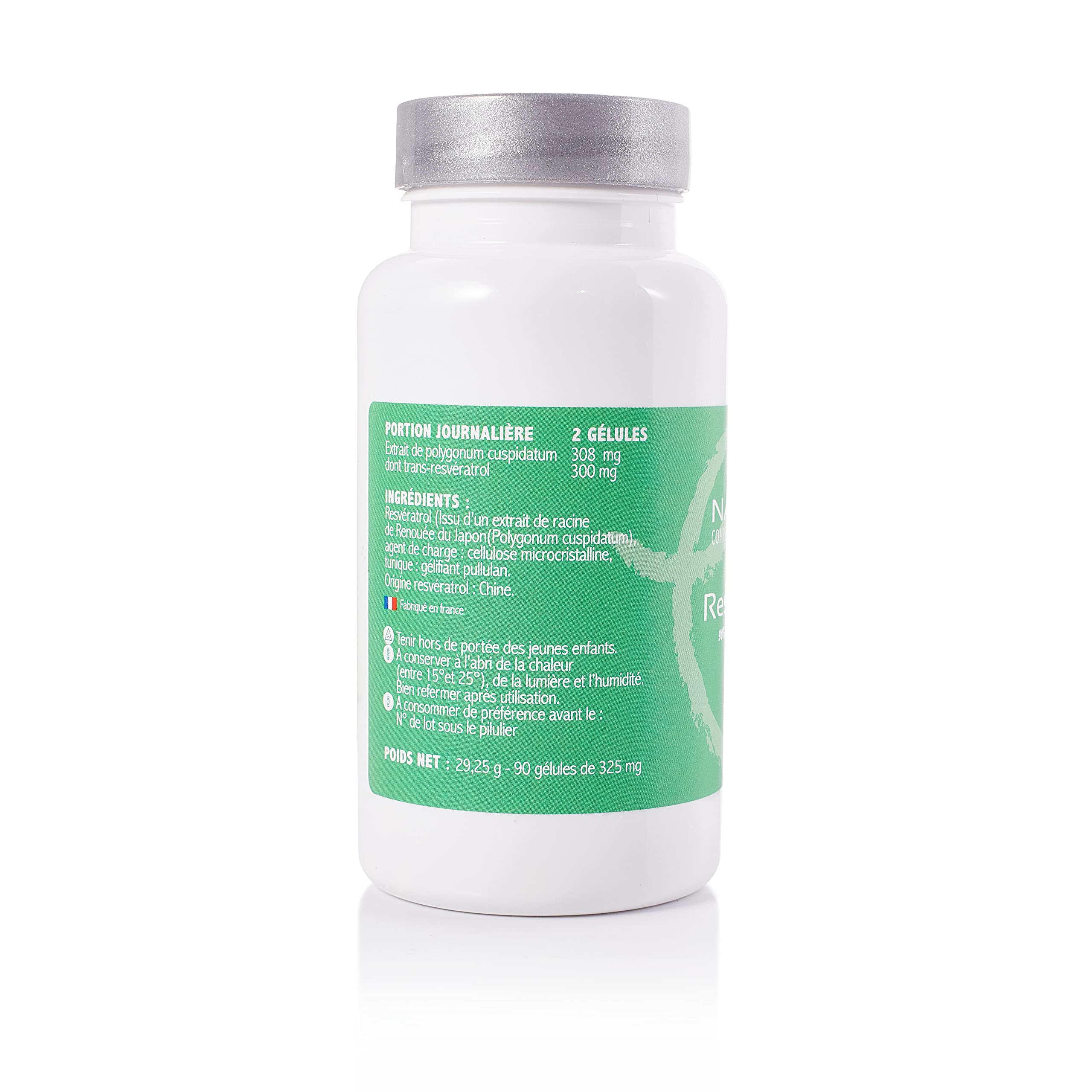 RESVÉRATROL - Complément alimentaire - 300 mg de trans-resvératrol pour 2 gélules - 90 gélules