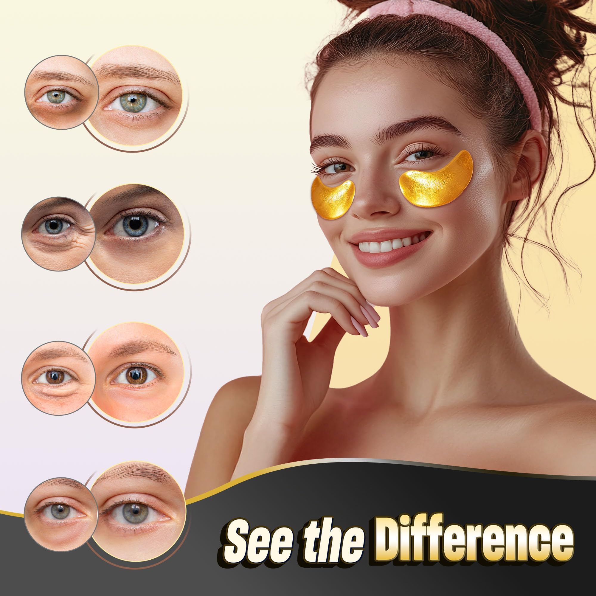 NAZANO 12 Pcs 24K Gold Under Eye Patches - Eye Masks view 4