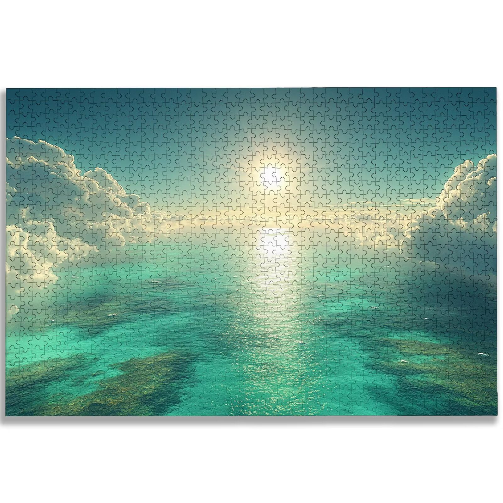 Puzzle 1000 sztuk oceanu, puzzle krajobrazowe 1000 sztuk dla dorosłych i nastolatków, drewniane puzzle z wykwintnym opakowaniem, rodzinne gry edukacyjne, dekoracje domu, prezent dla dorosłych-3289