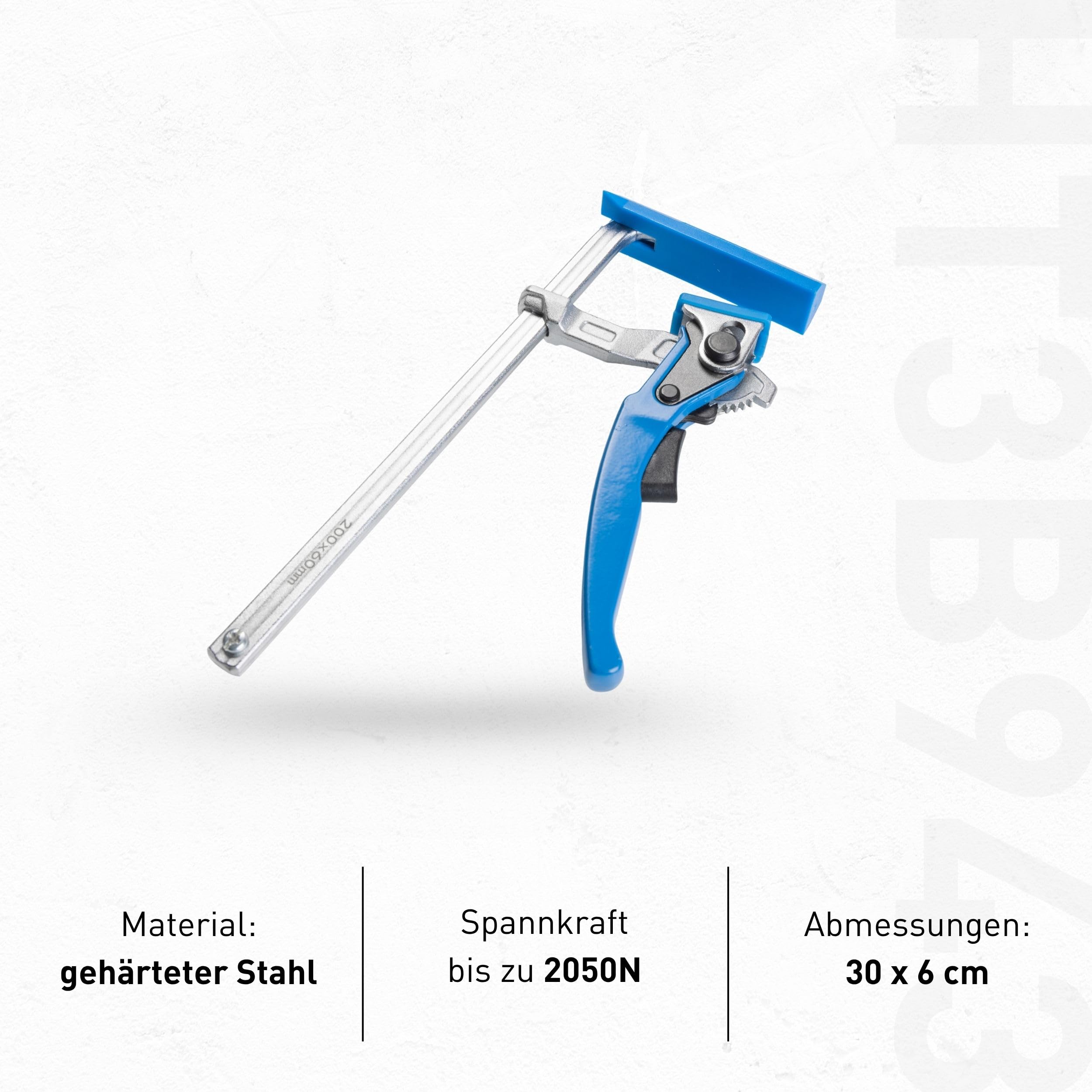 HÖGERT TECHNIK - Zwinge Tischzwinge Hebelzwinge 300mm Kapazität, 60mm Kehlentiefe, Spannzwinge für Führungsschiene, Schnellspanner Zwinge aus Stahl zum Schleifen, Schneiden