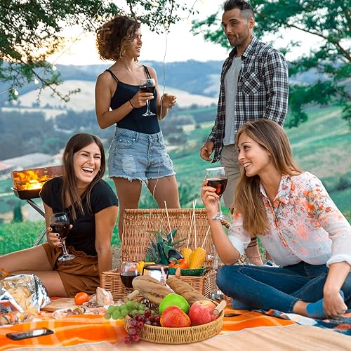 Miniatura 5 de Juego de 5 piezas de decoración de mesa auxiliar estilo bohemio de granja, 1 bandeja decorativa de mesa auxiliar, bandeja de mimbre de 11 pulgadas