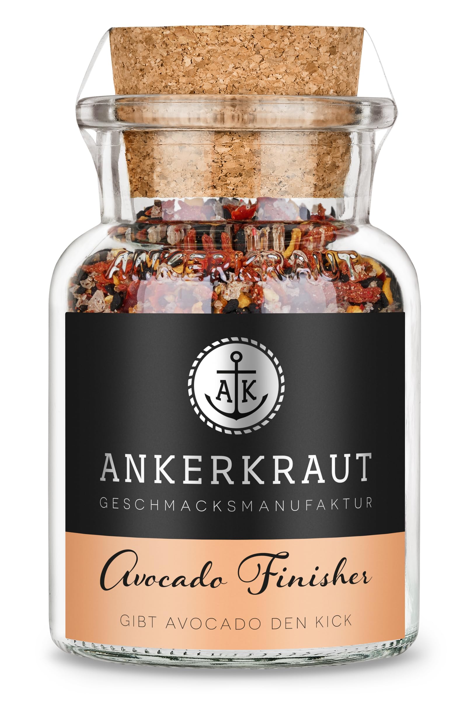 Ankerkraut Avocado Finisher, Mischung würzender Zutaten für Avocado, neue Rezeptur, 80 g im Korkenglas
