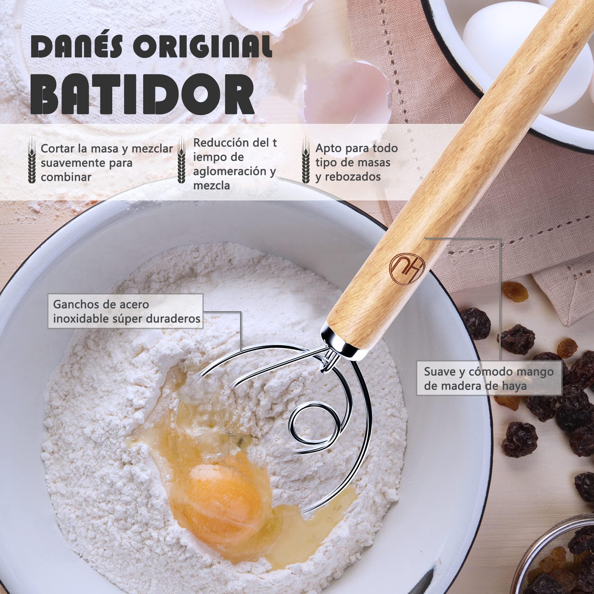 Sourdough Starter Kit 1000ml Tarro de Fermentación con Cuchillo de Panadero y Batidor de Masa Accesorios de Panadería