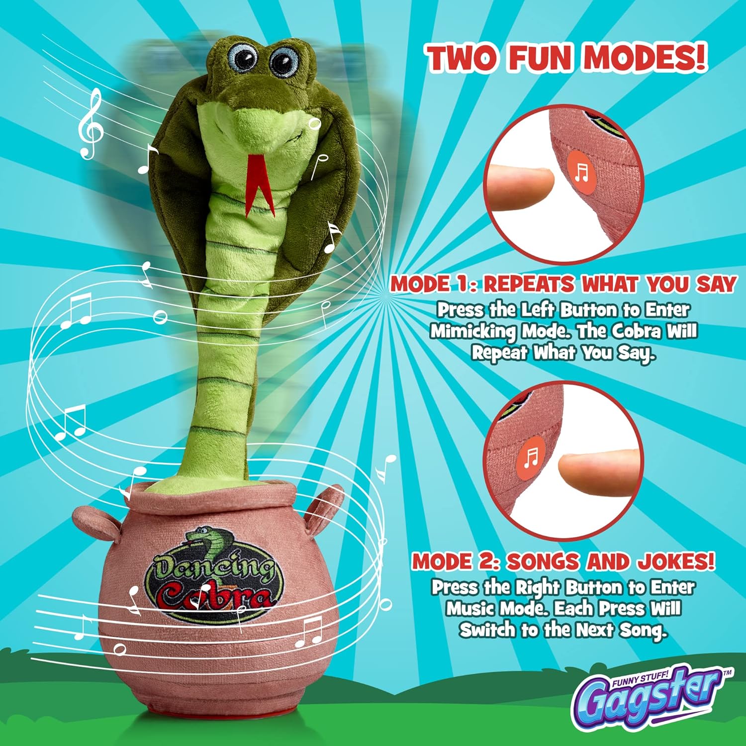 Versus Boring Plush: Gagster Dancing snake Tested for Mimic & Singing, hilarious Gift for Kids & Adults