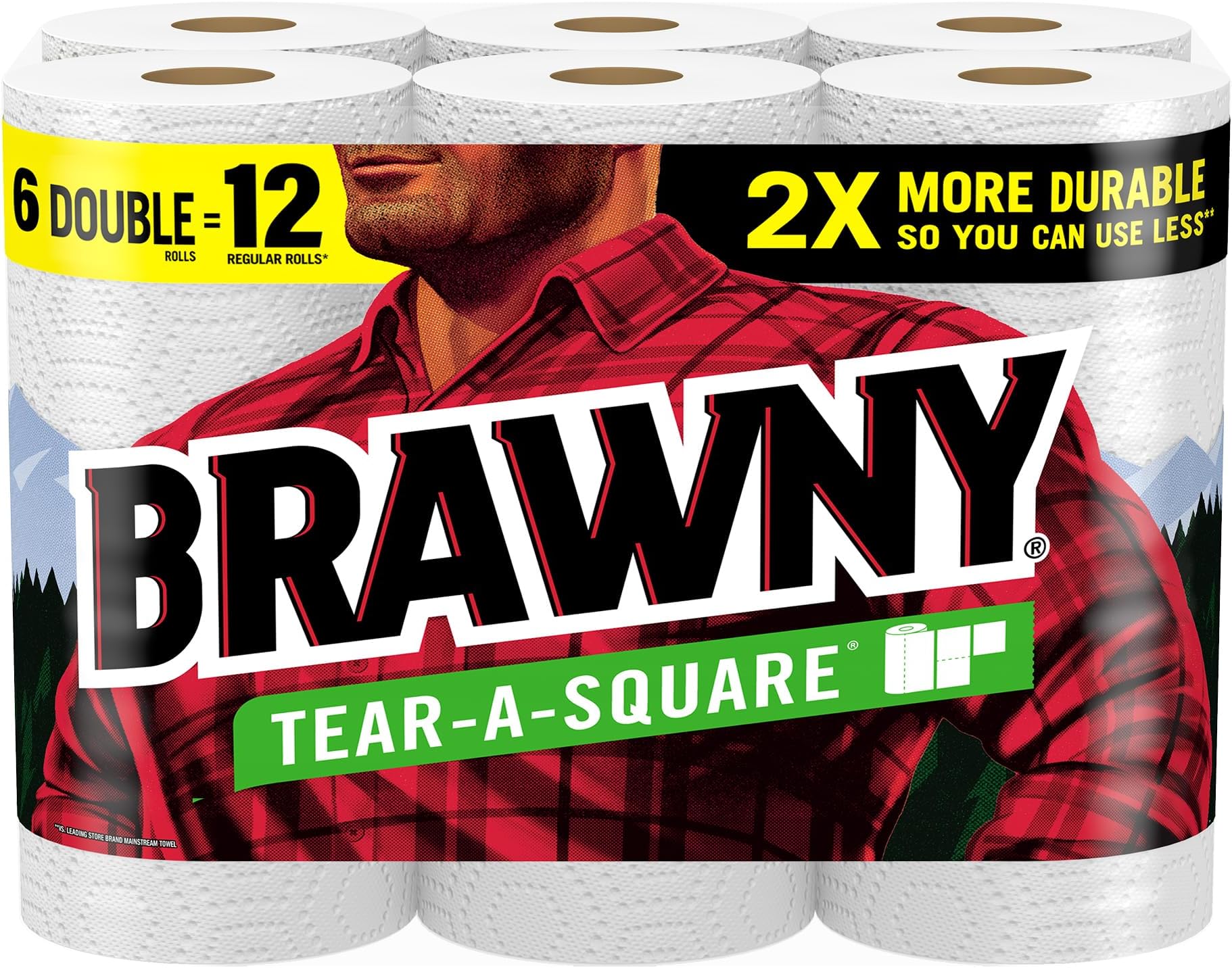 Amazon com: Brawny Tear A Square Paper Towels 12 Family Rolls = 30