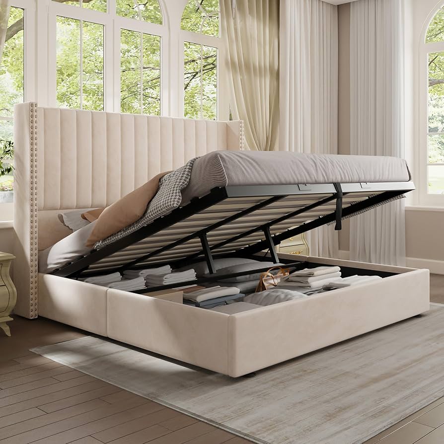 Amazon.com: Jocisland Lift up Storage Bed Frame King Size