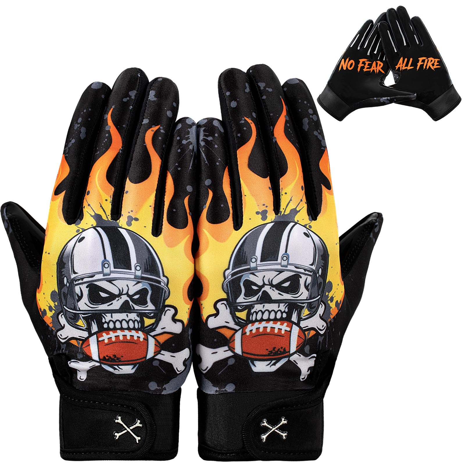 RIGWARL Football Gloves Adult Men, Youth Kids Football Gloves with Super Sticky Grip, Receiver Glove Best Gift for Adult Youth Kids Boys 8-12
