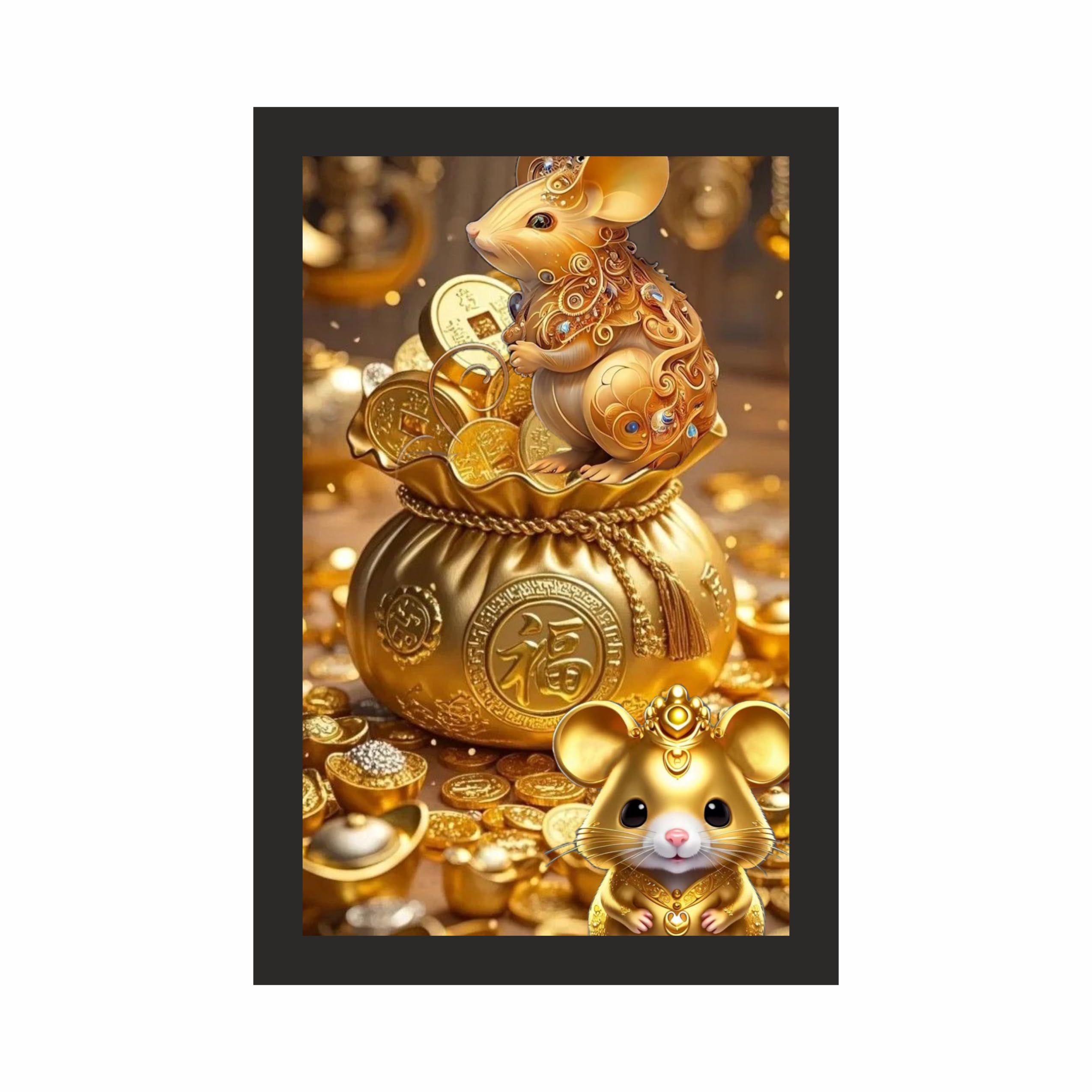Golden Prosperity Mouse Wall Art – view 3