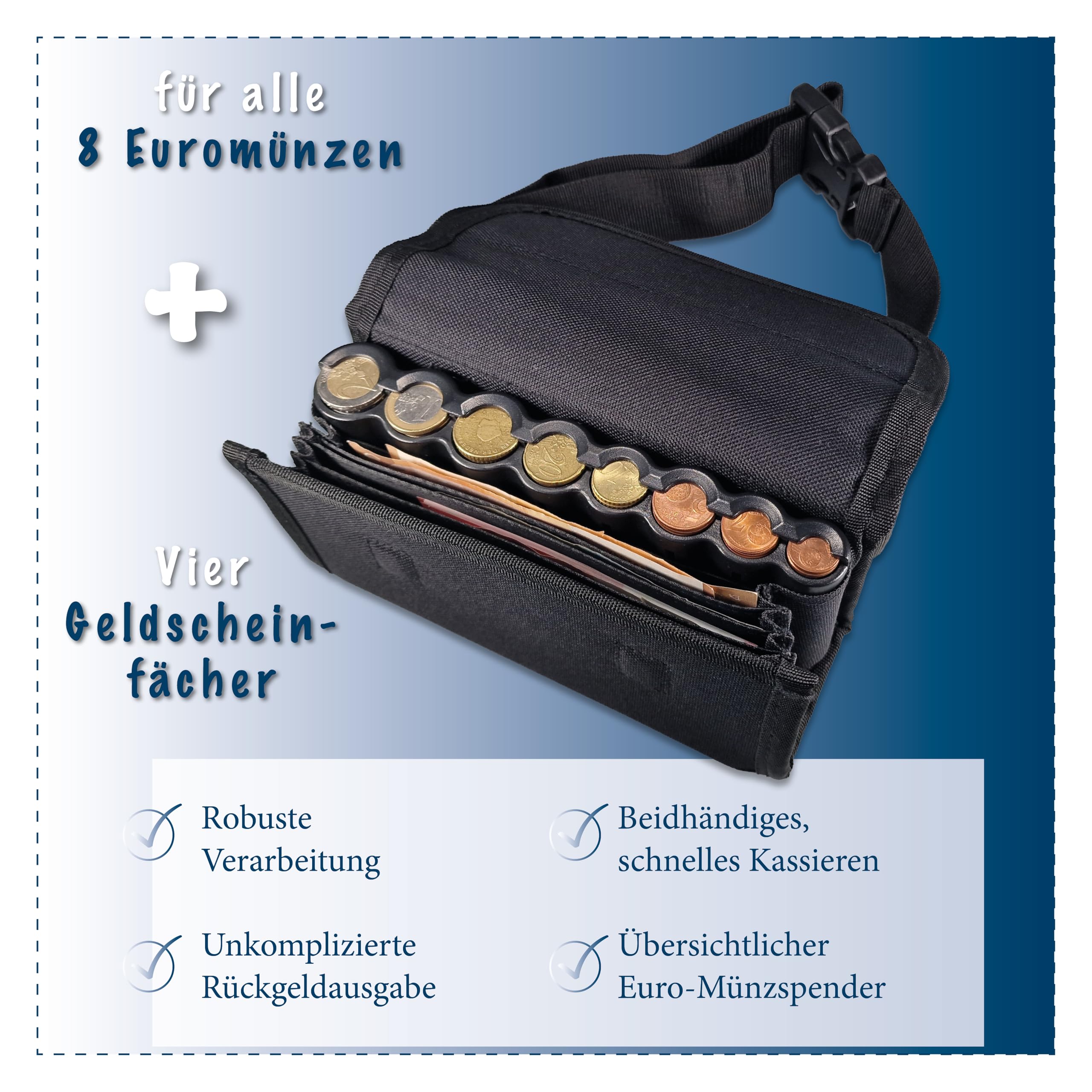 Effektivo 10575 Portfel Kelnerski, Czarny, 95 x 205 x 65 mm