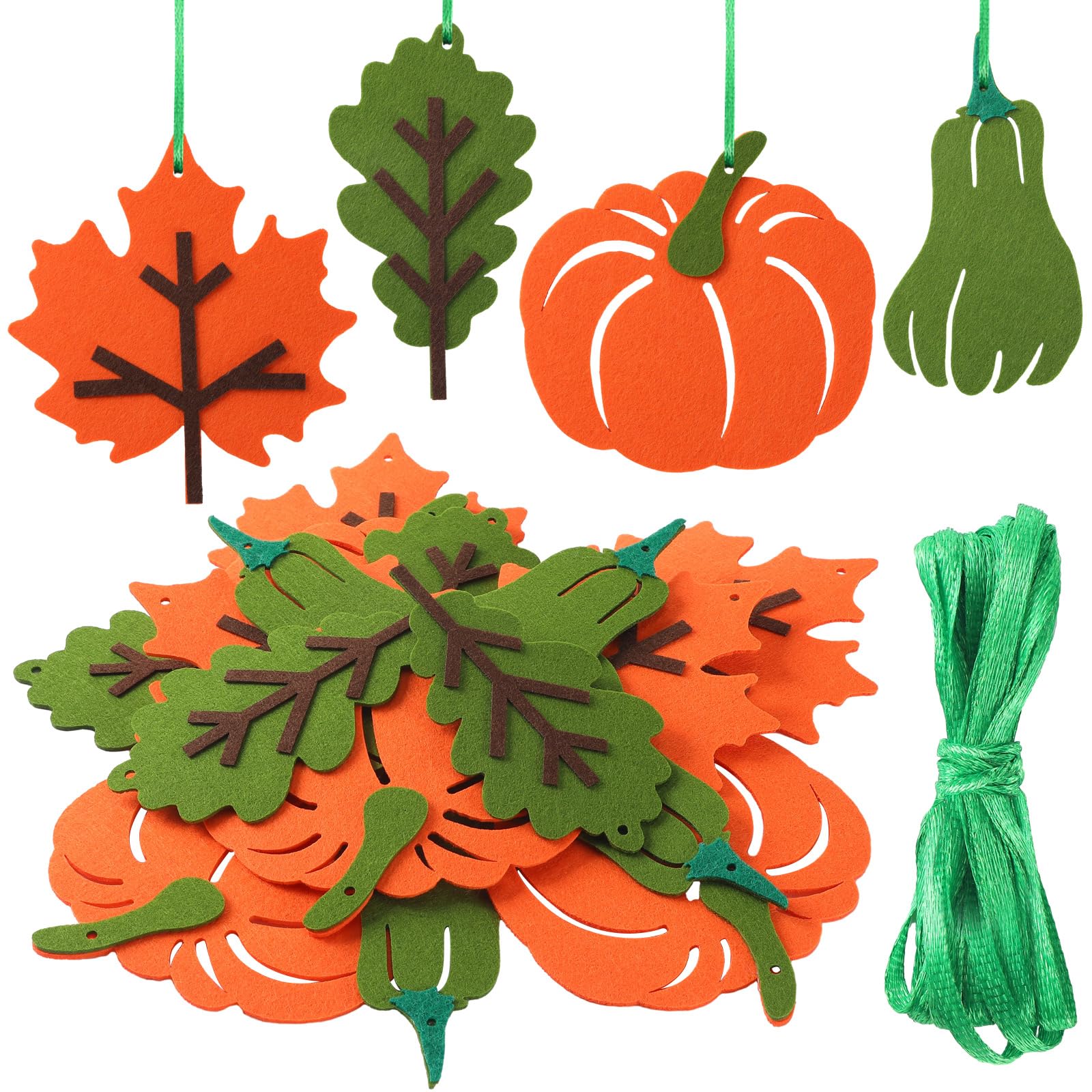 Tatuo Delicate Color 24 Pcs Fall Tree Decorations And Ornaments Thanksgiving Felt Ornaments Hanging Felt Decoration Pendant For Halloween Thanksgiving Theme Family Party Indoor Outdoor(Fall, )