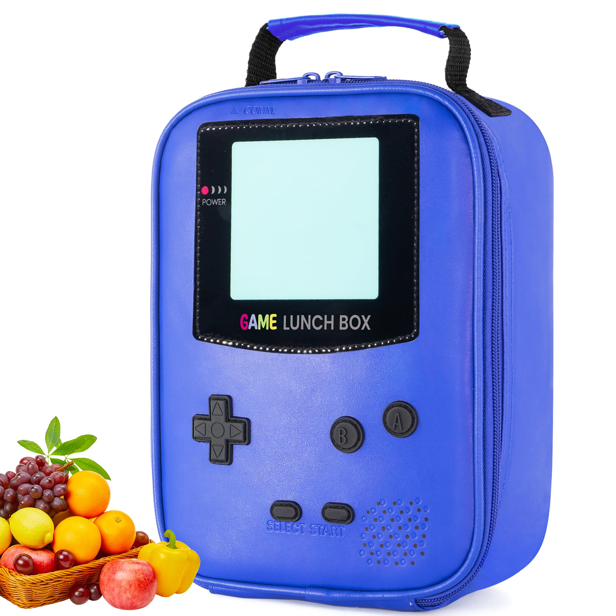 Boy Lunch Box,Kids Lunch Bag Insulated Leather Game Lunch Box for School Thermal Meal Cooler Lunch Boxes for Boy Kid Teen