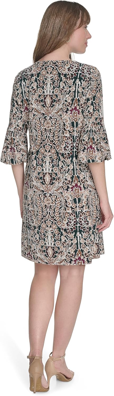 Tommy Hilfiger Women's V-neck 3/4 Sleeve Shift Dress - Image 3