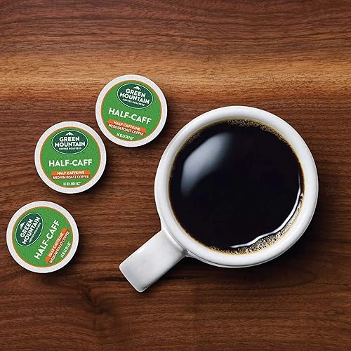 Miniatura 8 de Green Mountain Coffee Roasters Half Caff, Cápsulas Keurig K-Cup de una sola pieza, café tostado medio, 24 unidades (paquete de 4)