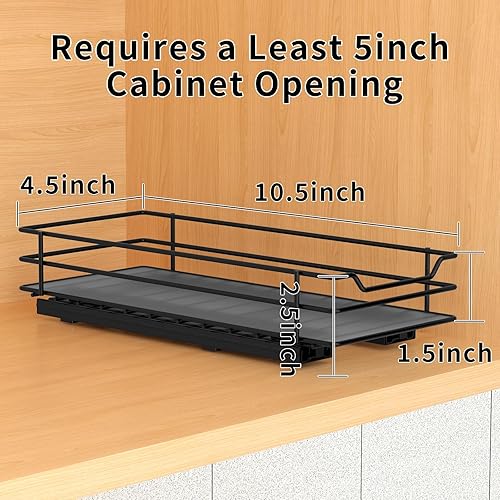 Miniatura 4 de Organizador de especias extraíble para gabinete, organizador de especias deslizante resistente para armarios de cocina y despensa, se adapta a