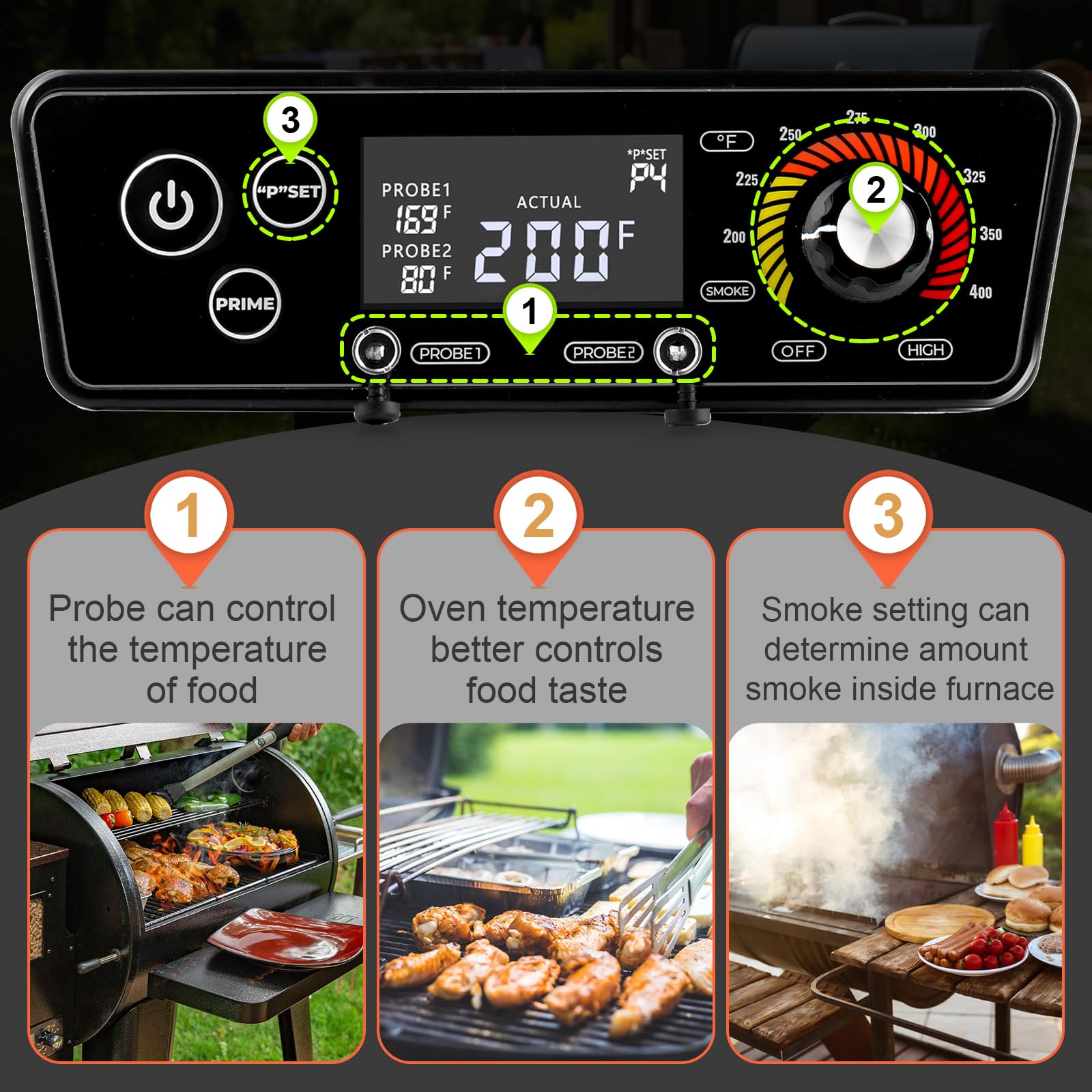 Ofen Temperaturregler Für Boss Holz Pellet Grill - LCD Digital Thermostat