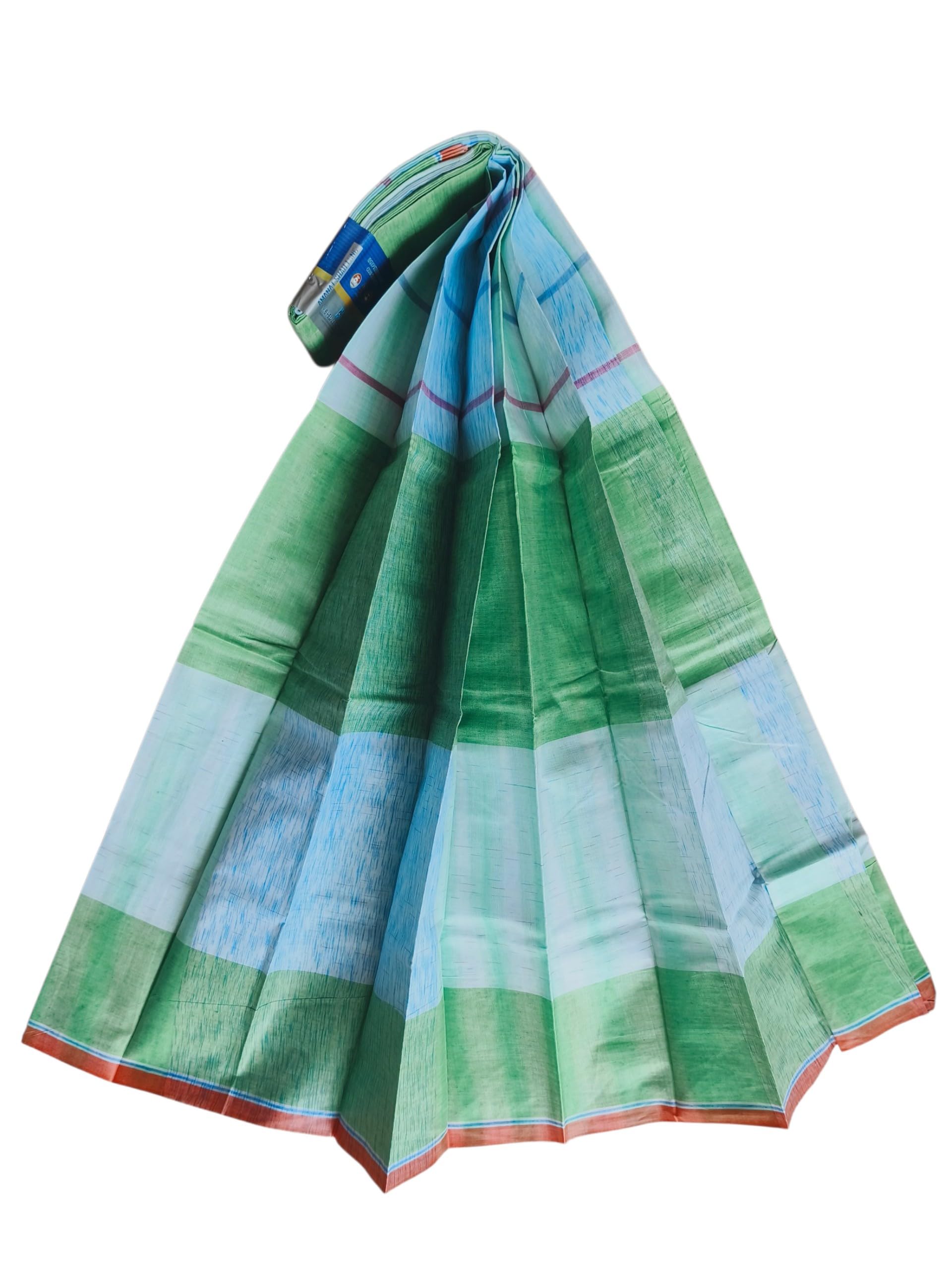 Premium Quality Bangladeshi Cotton Lungi, Green & Blue Check, 100% Pure Cotton, 2.25 Meter, Soft Breathable Everyday Wear, Stiched, pack of 1-image-12