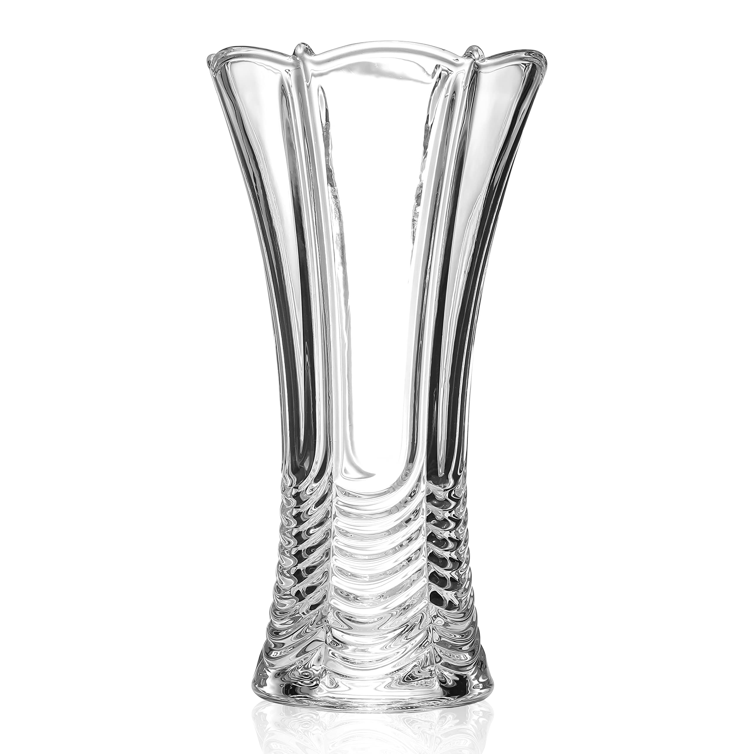 CS Crystal Vase 12-inch High, Water Ripple Design, Curacao - View #11