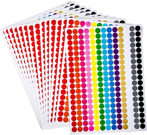 4940 unidades, 0.512in0.5 pulgadas de colores redondos de punto etiquetas de cĂrculo, colores neĂłn etiquetas 4940 unidades, 0.512in0.5 pulgadas de colores redondos de punto etiquetas de cĂrculo, colores neĂłn etiquetas